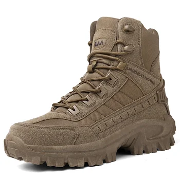 2023 Новая обувь, Военные Тактические Мужские ботинки, Кожаные Ботильоны для спецназа в Пустыне, Армейские мужские ботинки, Большие размеры