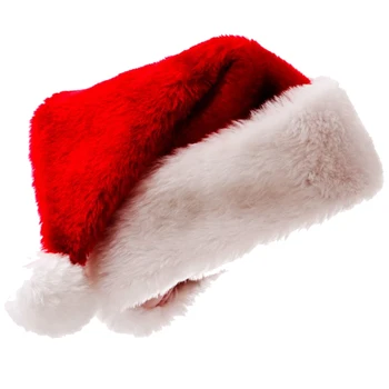Шляпа Санта-Клауса, Рождественская шляпа, Рождественский костюм, Плюшевая толстая Рождественская шляпа для взрослых