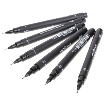 ручка для рисования Ultra Fine Line 6шт 005 01 02 03 05 08 Ручки для рисования с острием иглы Поддержка прямой доставки