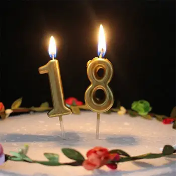 Количество Свечей на День рождения, Золото, Серебро, Детские Свечи на День рождения для торта, Праздничные принадлежности, Украшения, Свечи для торта, Топперы для торта на день рождения