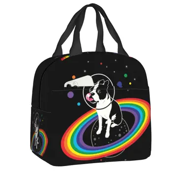 Pride Space Бостонский бультерьер, изолированная сумка для ланча для собак, водонепроницаемый ланч-бокс для щенков, термоохладитель для домашних животных, ланч-бокс для детей, школа
