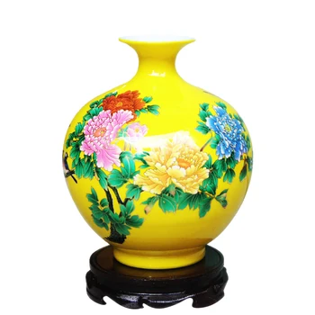 Керамика Цзиндэчжэнь, ваза с гранатом, Цветочная композиция, китайское украшение дома, гостиная, тумба под телевизор, произведения искусства и декорации