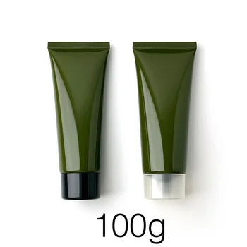 100 г Оливково-зеленая бутылка для отжима, 100 мл Многоразового использования, контейнер для крема для тела, лосьона, темно-зеленая пустая пластиковая мягкая трубка