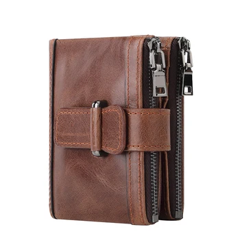 Роскошный дизайнерский кошелек для мужчин, мужские кошельки из натуральной кожи, высококачественное мужское портмоне с функцией RFID, держатель для карт, винтажные кошельки