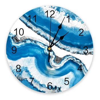 Настенные часы из мраморного агата Бесшумные Цифровые часы для украшения дома Спальни Кухни Гостиной