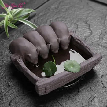 JIA-GUI LUO-Питомец для чая из фиолетовой глины поросенок, Домашний декор, Украшения, N018