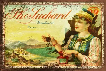 Реклама швейцарского шоколада Suchard в винтажном стиле, металлическая табличка в стиле ретро, подарок