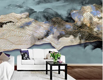 Пользовательские фрески 3D Абстрактные Дымчатые чернила Фотообои с горным пейзажем лес Гостиная Домашний Декор Настенное покрытие 3 D