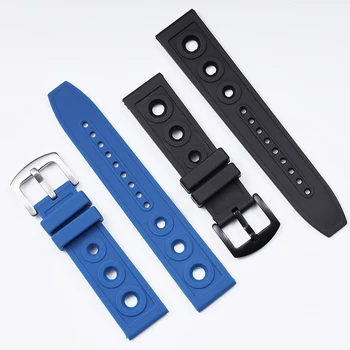 Высококачественный 22-24-миллиметровый темно-синий резиновый ремешок для часов Breitling с силиконовой лентой, водонепроницаемый ремешок для часов, пряжка с логотипом на запястье