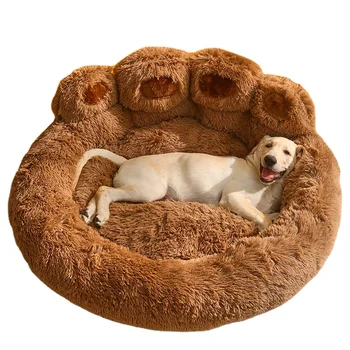 Милая кровать для домашних животных в форме медвежьей лапы, супер Мягкий коврик для сна кошки и собаки, теплая Длинная плюшевая подушка, щенок | несколько размеров XS, S, M, L, XL