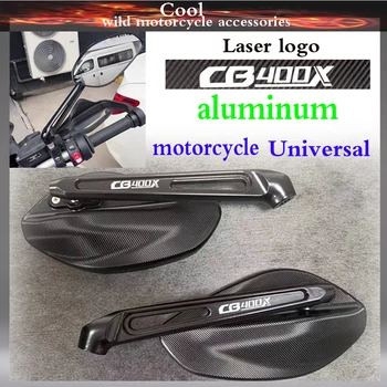 Лазерный логотип Универсальные Зеркала Заднего Вида с Большой зеркальной поверхностью Для Мотоцикла Honda CB400X CB 400X CB400 Боковое Зеркало Заднего Вида