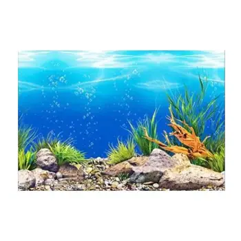 Фон для аквариума с рыбками с эффектом 3D, декоративный стикер с пейзажем на фоне аквариума