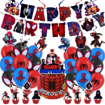 Украшение тематической вечеринки супергероев, баннер Marvel Spider Man, Мультфильм, аниме, набор топперов для торта, детские принадлежности для вечеринки по случаю дня рождения, подарки для мальчиков