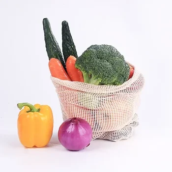 С кулиской, Кухонные Многоразовые сумки для хранения хлопка, Сетка для продуктов, Овощи, фрукты