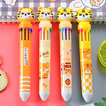 30ШТ Десятицветная шариковая ручка, красочная ручная бухгалтерская ручка, креативные студенческие канцелярские принадлежности, многоцветная шариковая ручка, 10 цветов