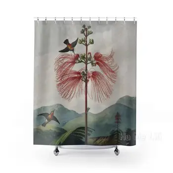 Декор для ванной комнаты в стиле горного искусства с птицами и цветами