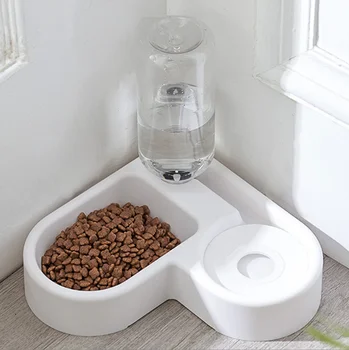 Автоматическая миска для кормления домашних животных с дозатором воды, двойная миска для поения собак, Миски для кошек, миски для кормов для домашних животных