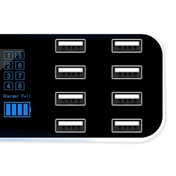 8 Портов USB Автомобильное Зарядное Устройство QC3.0 PD Быстрая Зарядка Зарядное Устройство Для Телефона 40 Вт 8A Мульти USB Разъем со Светодиодным Дисплеем для iPhone Android Xiaomi