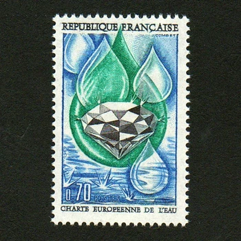 1 шт./компл. Новая почтовая марка Франции 1969 года, капли для водной хартии, гравировка почтовых марок MNH