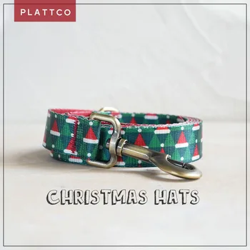 Рождественские ШЛЯПЫ с принтом на собачьем поводке уникального дизайна PLATTCO с высококачественной бронзовой пряжкой 5 размера PDL340Br