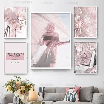 Скандинавский розовый плакат, декор комнаты для девочек, современная модульная HD печать, холст, настенное искусство, декоративные картины для дизайна интерьера, подарок