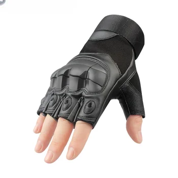 Летние перчатки Мотоциклетные Мужские Женские перчатки без пальцев с твердыми костяшками Пальцев Кожаные велосипедные MTB гоночные перчатки для верховой езды Защитное снаряжение