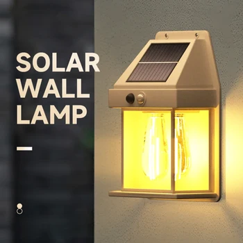 Новая уличная Солнечная Вольфрамовая лампа с интеллектуальной индукцией, бытовая Водонепроницаемая, для освещения сада, двора, прихожей, настенный светильник
