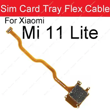 Гибкий кабель для чтения SIM-карт для Xiaomi Mi 11 Lite Mi 11lite Слот для SIM-SD-карты Разъем для считывания гибкого кабеля Замена