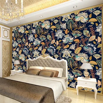 обои beibehang в американском стиле с цветами на заказ для гостиной, спальни, ТВ-фона, украшения дома, неограниченное количество мозаичных панно