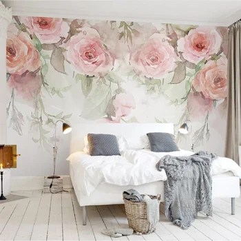 Фотообои на заказ 3D Цветы Розы, Акварельные 3D Фрески, обои для гостиной, Роспись стен спальни, Современный домашний декор