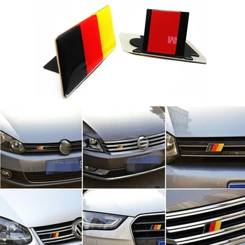 Эмблема решетки радиатора с немецким флагом для Volkswagen Scirocco GOLF 7 Golf 6 Polo GTI VW Tiguan Для Audi A4 A6 Автомобильные Аксессуары