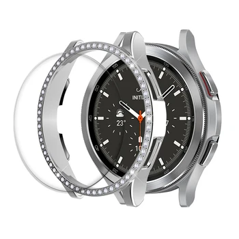 Для samsung galaxy watch 4/4 calssic bling case + защитная пленка из закаленного стекла для galaxy watch4 classic 46 мм 42 мм чехол