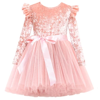 Платье-пачка Flofallzique для девочек, весна-осень-зима, модная детская одежда с длинными рукавами для вечеринки на Пасху и Рождество