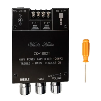 Плата усилителя ZK-1002T TPA3116D2 Bluetooth 5.0 Сабвуфер 100Wx2 Аудио Мощность Плата стереоусилителя Модуль басового усилителя