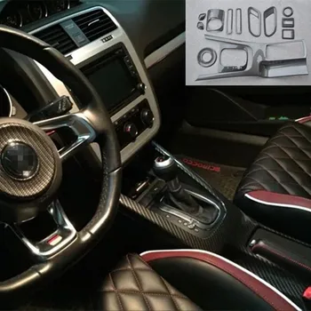 1 комплект автомобильных наклеек ABS из черного углеродного волокна с внутренней отделкой для Volkswagen VW Scirocco 2009-2017