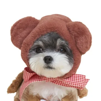 Милая шапка для защиты ушей домашних животных, осенне-зимний теплый головной убор для кошки, украшение для собаки, домашнее животное