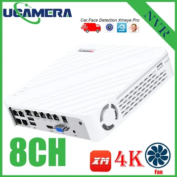 4K 8-Канальный POE NVR, 8-Мегапиксельный Сетевой Видеомагнитофон POE, Поддерживает до 8 IP-камер x 8MP /4K с 8-Канальным питанием по Ethernet Для лица, автомобиля